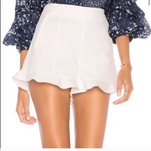 1.STATE Ruffle Hem Short in New Ivory (WHITE)